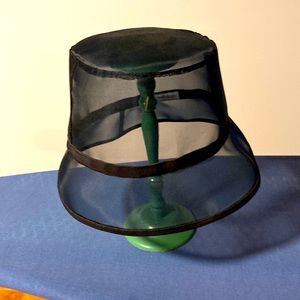 Beautiful Armani Vintage inspired hat!! Navy sheer. Like new!